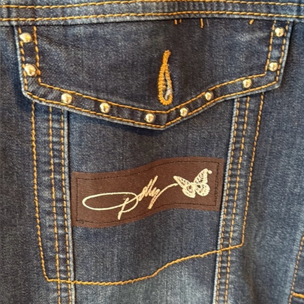 Upcycled Dolly Parton Graphic Tee on Diverso Denim Jean Jacket Size 3X CUSTOM - Picture 5 of 8